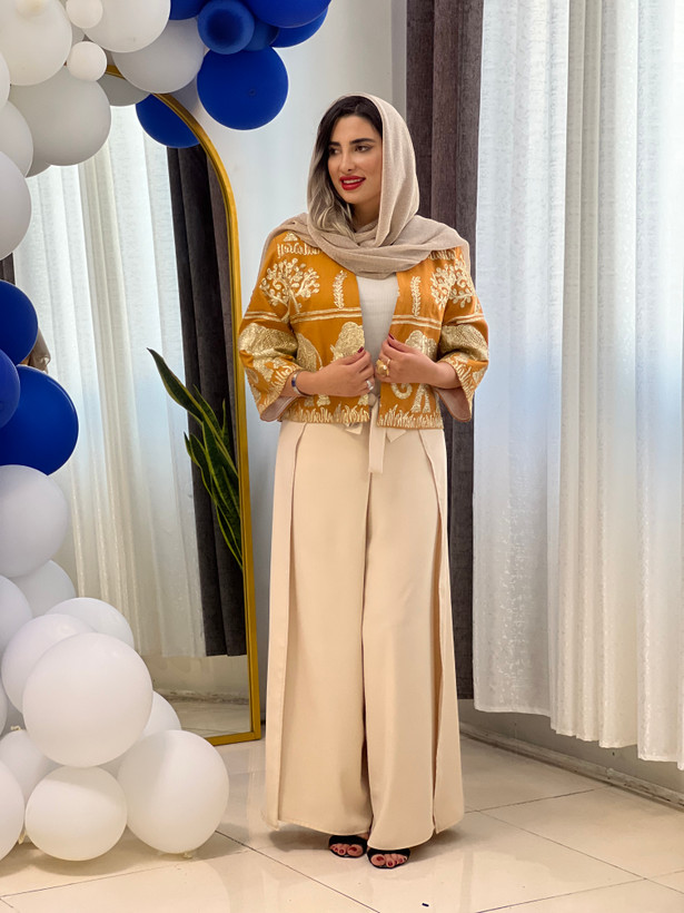 کت لینن سوزندوزی هندی طرح فیل
