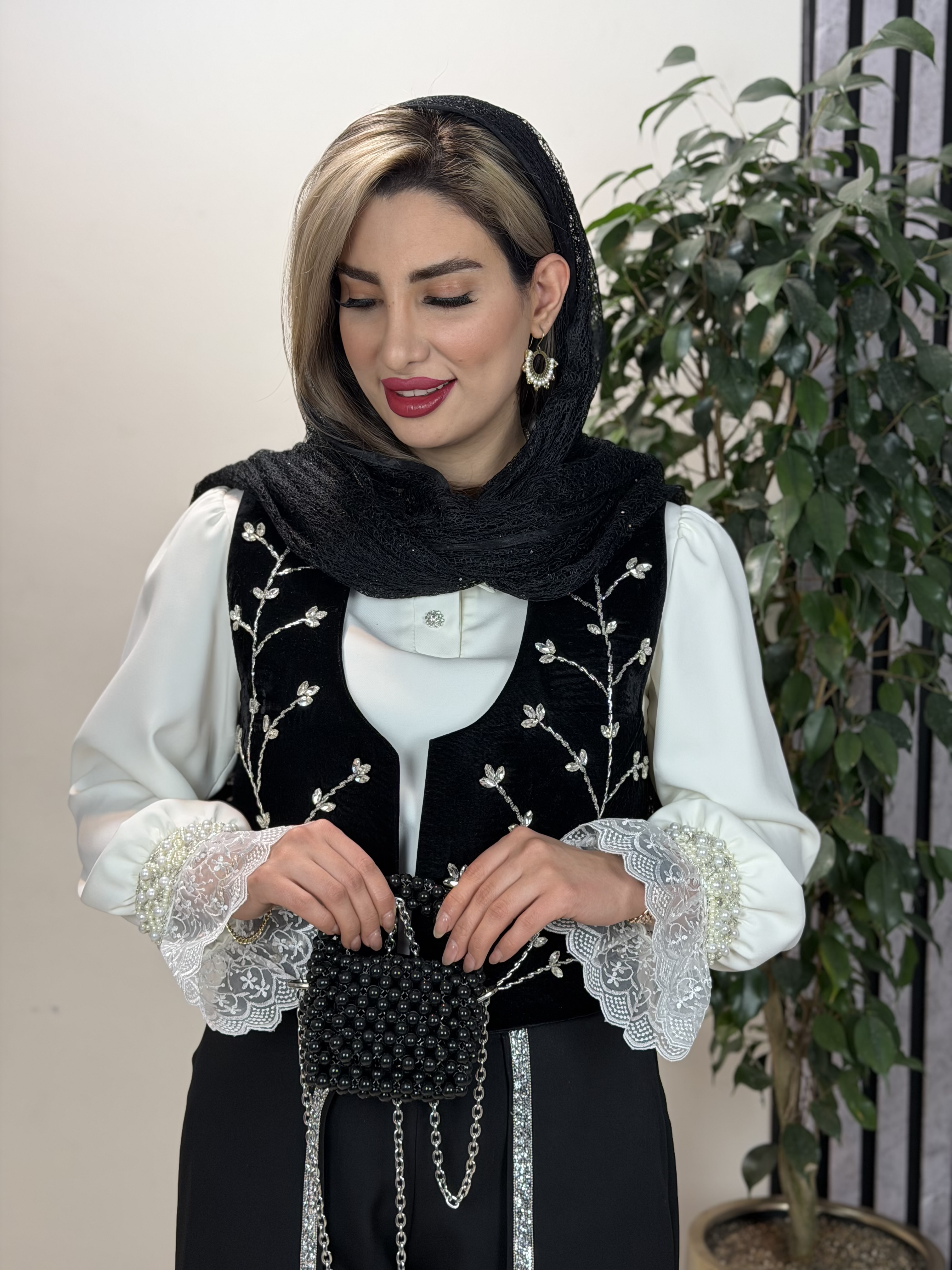 سخمه جواهر دوزی زنانه مجلسی مدل مایا